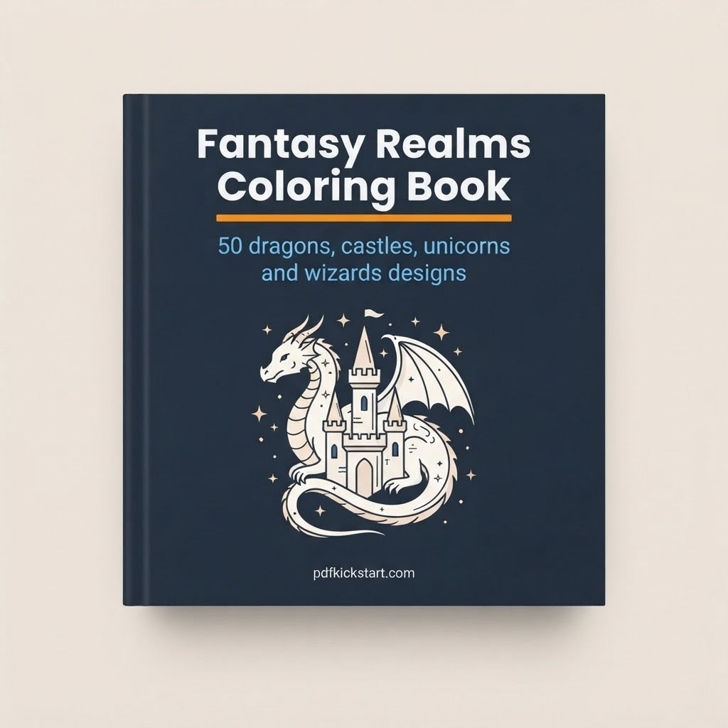 Fantasy Realms Coloring Book